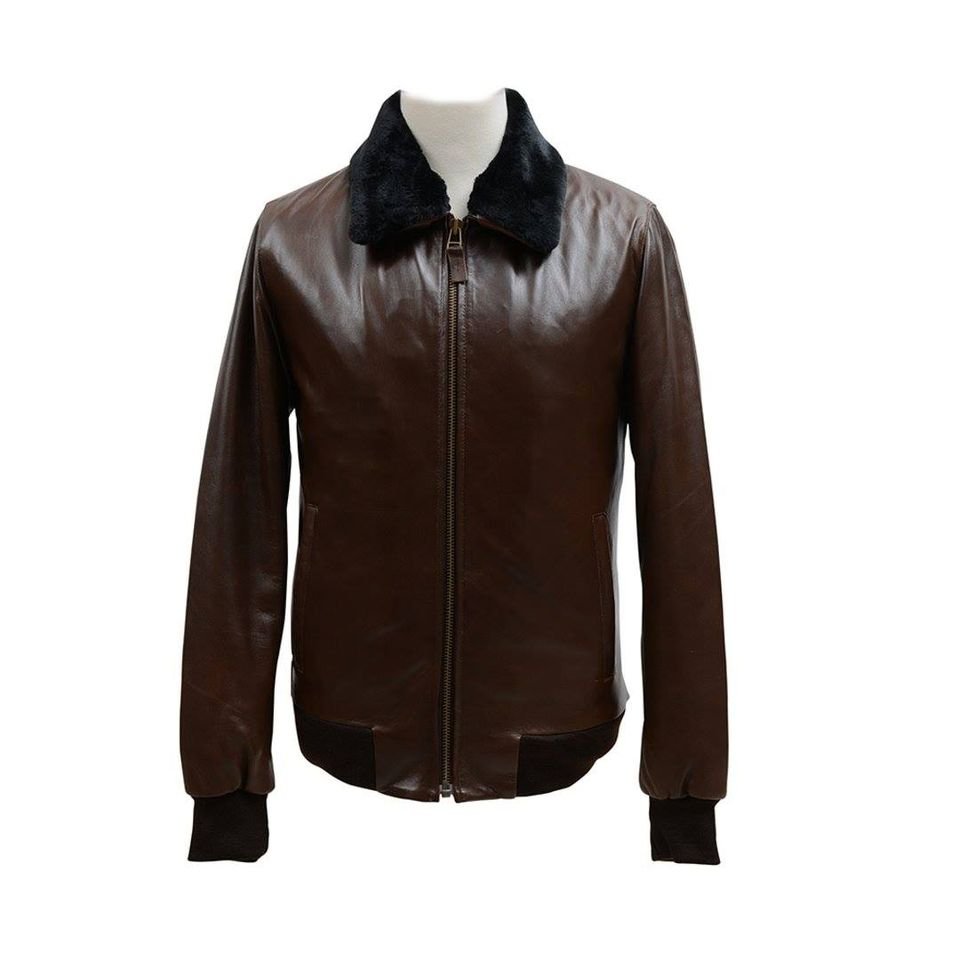 Pharos leather bomber jacket in brown | MSN LEATHERS