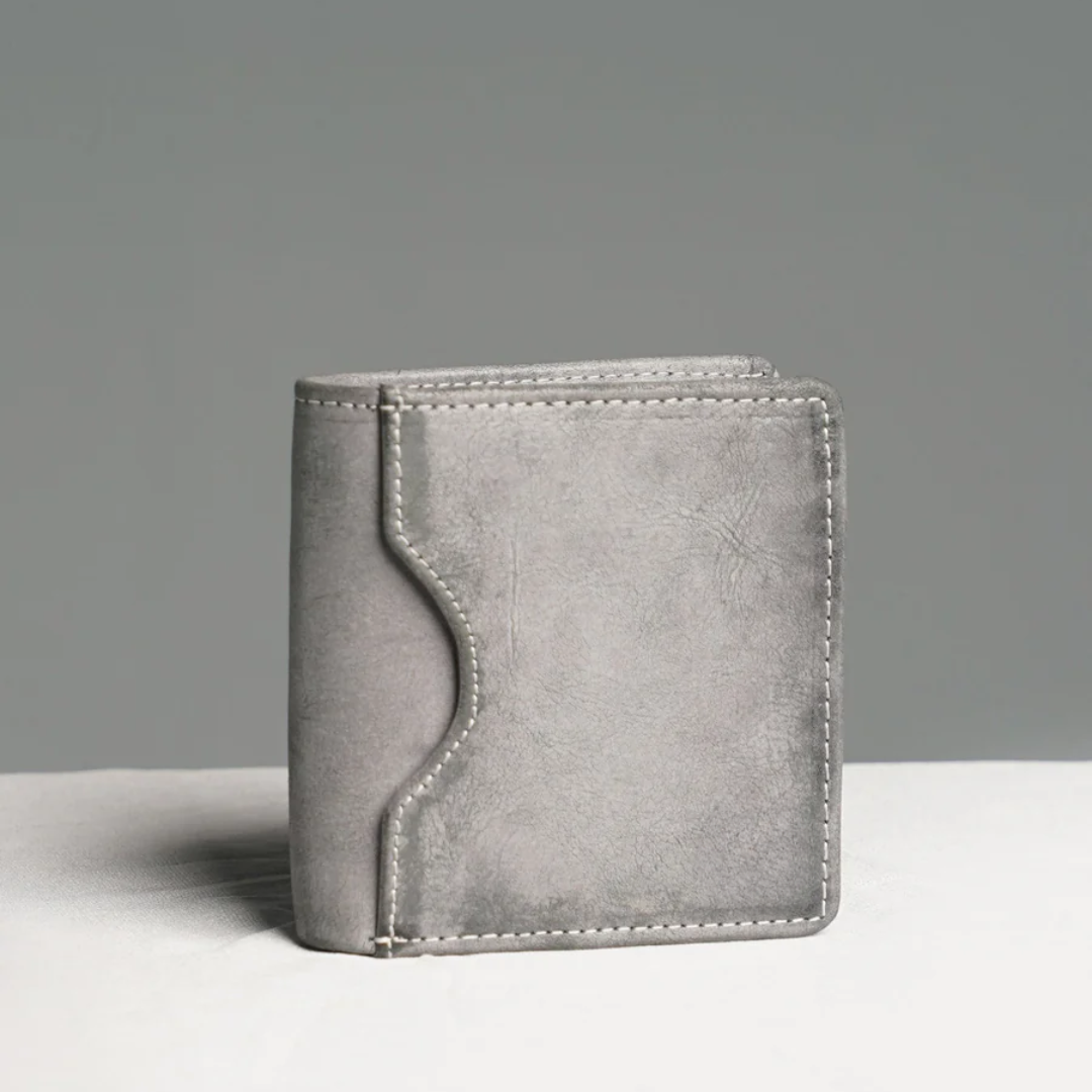Men’s Smoke Grey Suede Leather Wallet by MSN LEATHERS