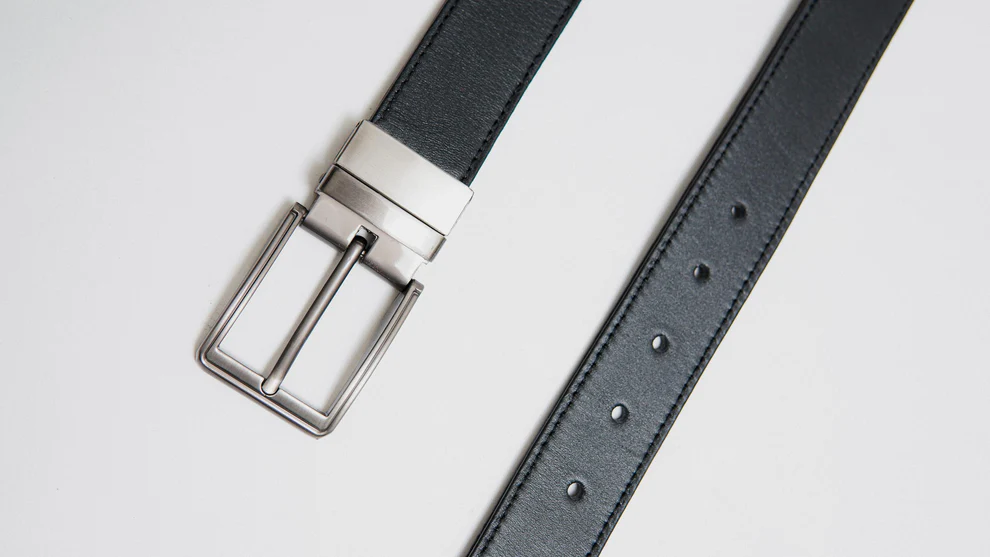  Leather Belt-Gunmetal Reversible Buckle