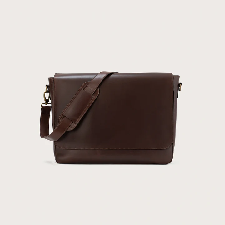 Vintage Brown Leather Messenger Bag