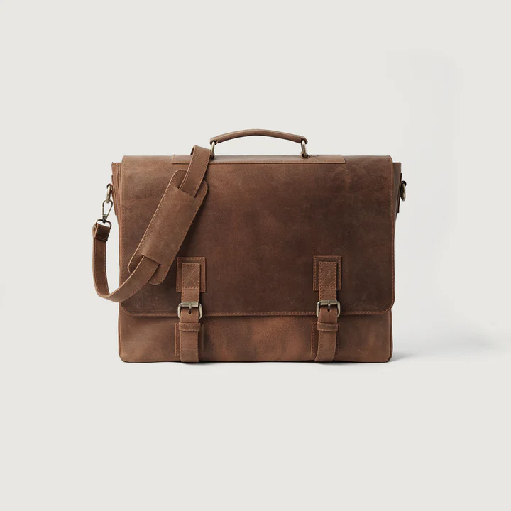 Tan Leather Messenger Bag