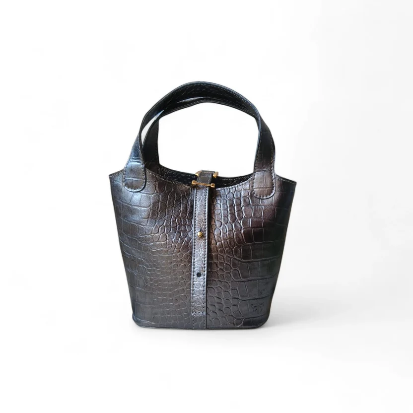 Leather Bucket Bag for Women